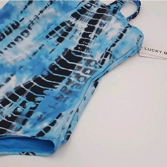 Lucky Brand Blue and Black One-Piece Halter Swimsuit - Picture 3 of 11